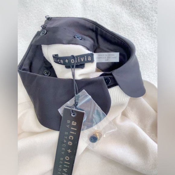 NWT $440 Alice and Olivia Justina Combo Sweater - Picture 7 of 8